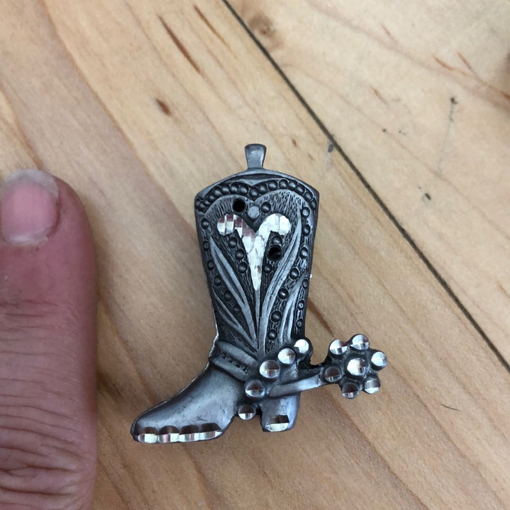 Cowboy boot jewelry set- pin, earring studs and necklace